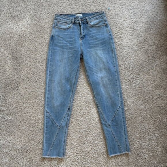 ZARA frayed hem straight leg jeans size 2 - Picture 1 of 8